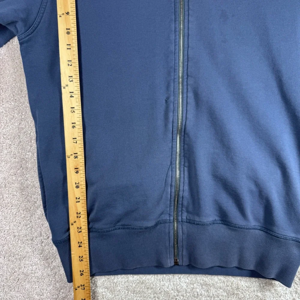Burberry London Mens Full Zip Sweatshirt Blue Cotton Fleece Logo‎ Large L